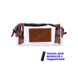 Косметичка прозора зі вставками натуральної шкіри LA-01