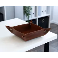 Настільний органайзер для канцелярії, косметики, ключів, прикрас та інших дрібниць із натуральної шкіри LA-12