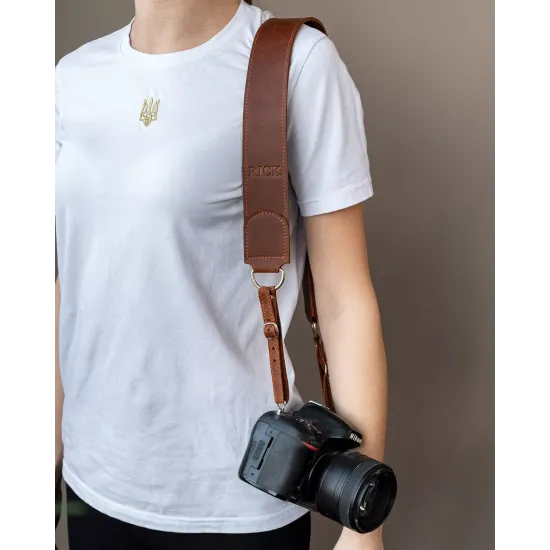 Ремінь для фотоапарата з натуральної шкіри  LA-17