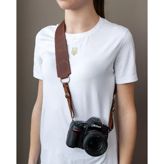 Ремінь для фотоапарата з натуральної шкіри  LA-17