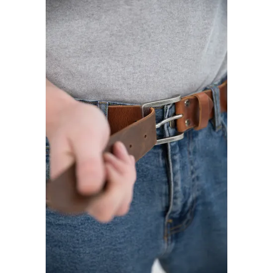 Чоловічий ремінь з натуральної італійської шкіри LA-19