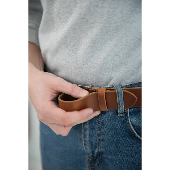 Чоловічий ремінь з натуральної італійської шкіри LA-19