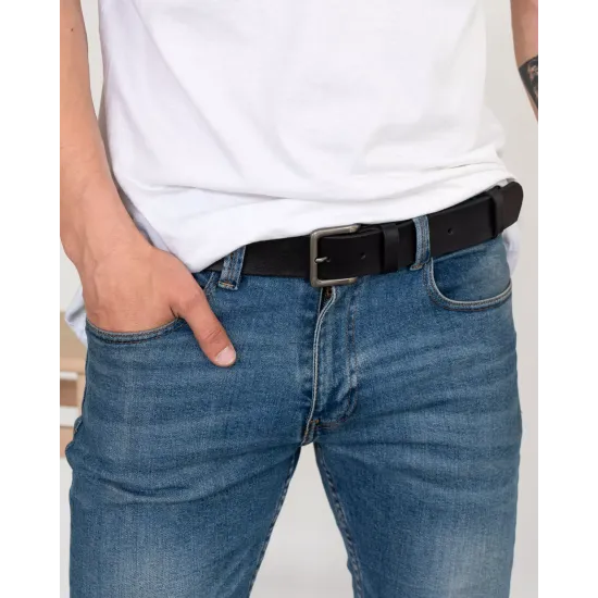 Чоловічий ремінь з натуральної італійської шкіри LA-19