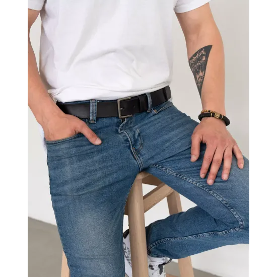 Чоловічий ремінь з натуральної італійської шкіри LA-19