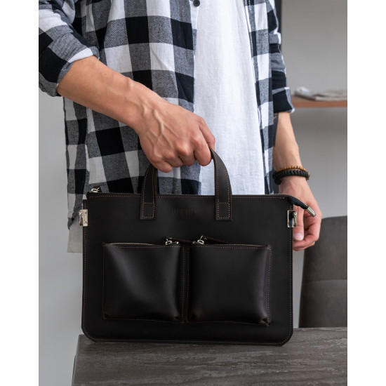 Сумка-чохол для ноутбука з натуральної шкіри LC-01