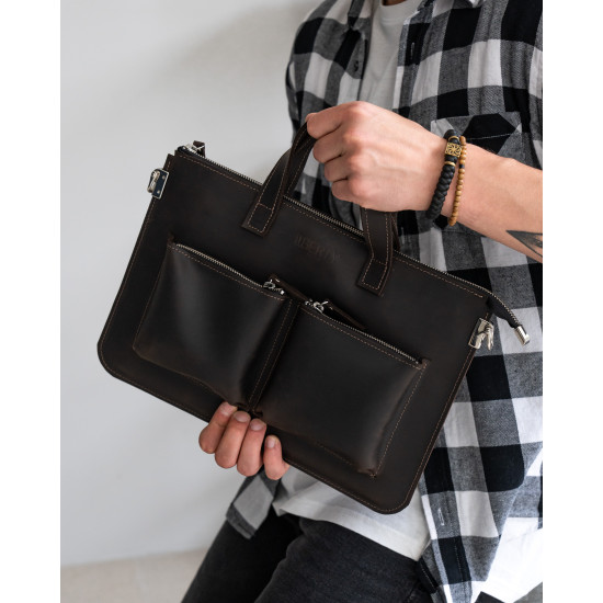 Сумка-чохол для ноутбука з натуральної шкіри LC-01