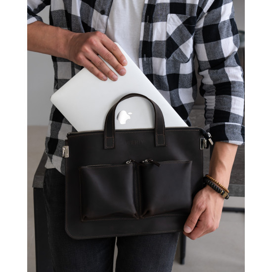 Сумка-чохол для ноутбука з натуральної шкіри LC-01