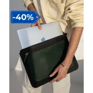 Чохол LC-02 для ноутбука Macbook Air 13', в поєднання кольорів коричневий та зелений Crazy Horse 