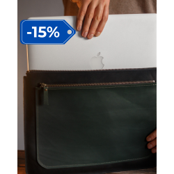 Чохол LC-02 для ноутбука Macbook Air 13', в поєднання кольорів коричневий та зелений Crazy Horse 