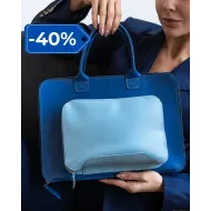 Сумка-чохол LC-05 для ноутбука Macbook Air 13' в поєднання кольорів синій та блакитний капрі, всередині підкладка із фетру