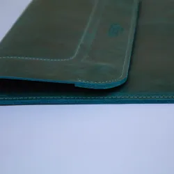 Чохол для ноутбука 13' з натуральної шкіри Crazy horse блакитного кольору LC-15-B