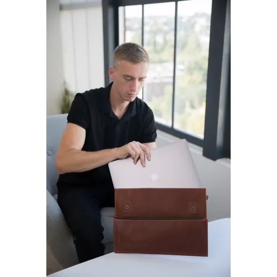 Сумка-чохол для ноутбука з натуральної шкіри  LC-20