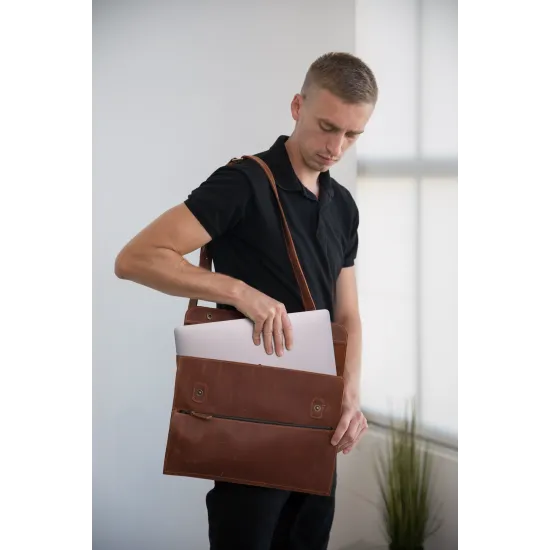 Сумка-чохол для ноутбука з натуральної шкіри  LC-20