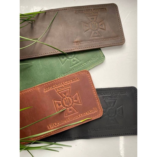 Обкладинка на посвідчення ДСНС з натуральної шкіри LO-03