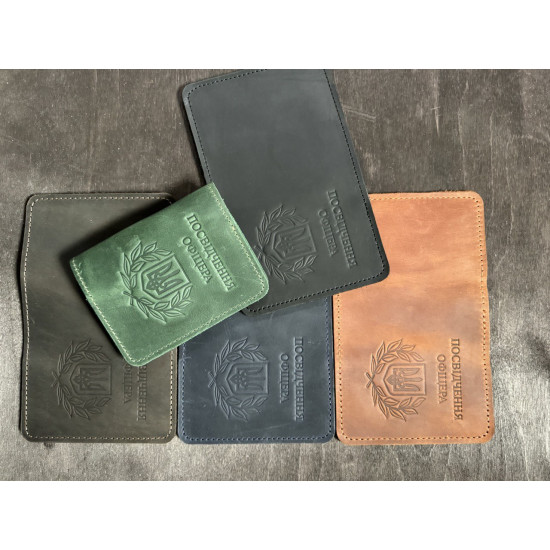 Обкладинка на посвідчення офіцера з натуральної шкіри LO-04