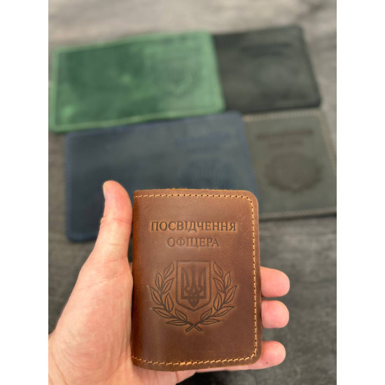 Обкладинка на посвідчення офіцера з натуральної шкіри LO-04
