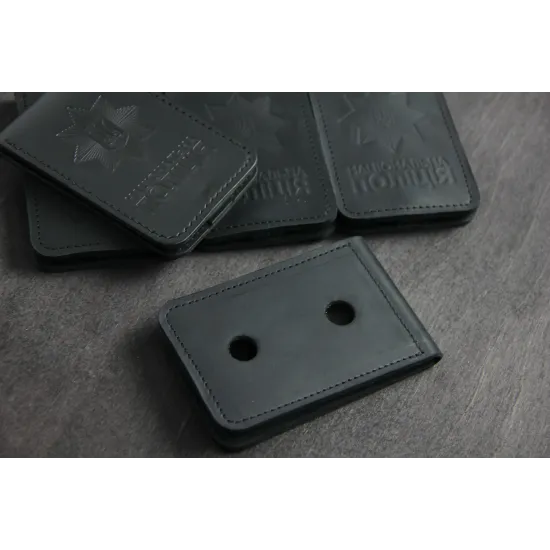 Обкладинка на посвідчення та жетон поліції з натуральної шкіри LO-06