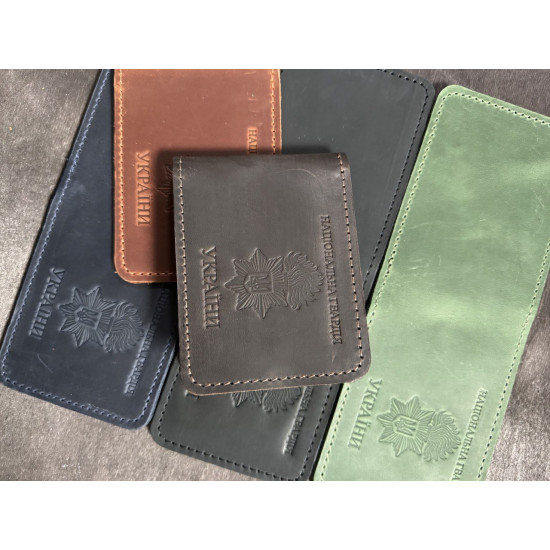 Обкладинка на посвідчення НГУ з натуральної шкіри LO-09