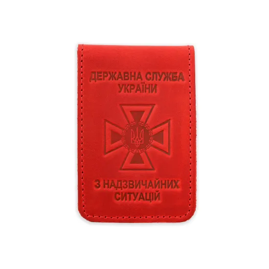 Обкладинка на посвідчення ДСНС з жетоном з натуральної шкіри LO-20 