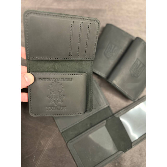 Обкладинка для  посвідчення НГУ+ гаманець з натуральної шкіри LOW-02