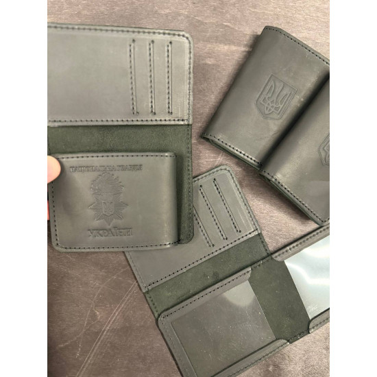 Обкладинка для  посвідчення НГУ+ гаманець з натуральної шкіри LOW-02