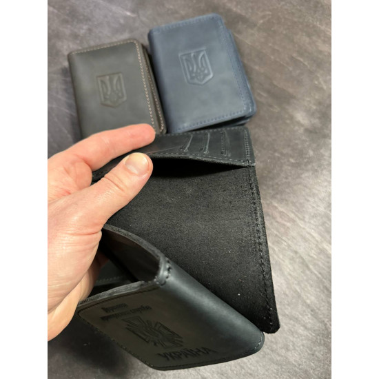 Обкладинка для посвідчення  ДПСУ + гаманець з натуральної шкіри LOW-03