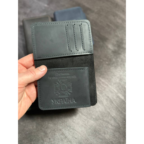 Обкладинка для посвідчення  ДПСУ + гаманець з натуральної шкіри LOW-03