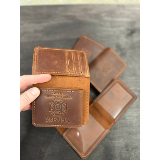Обкладинка для посвідчення  ДПСУ + гаманець з натуральної шкіри LOW-03