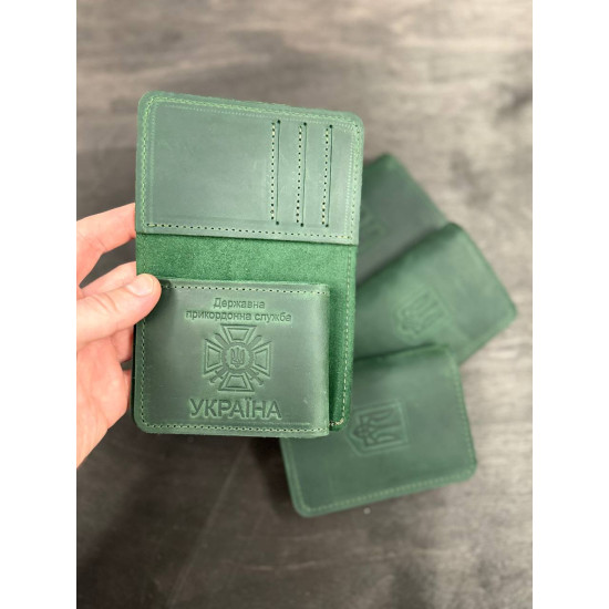 Обкладинка для посвідчення  ДПСУ + гаманець з натуральної шкіри LOW-03