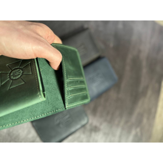 Обкладинка для посвідчення   СБУ + гаманець з натуральної шкіри LOW-04