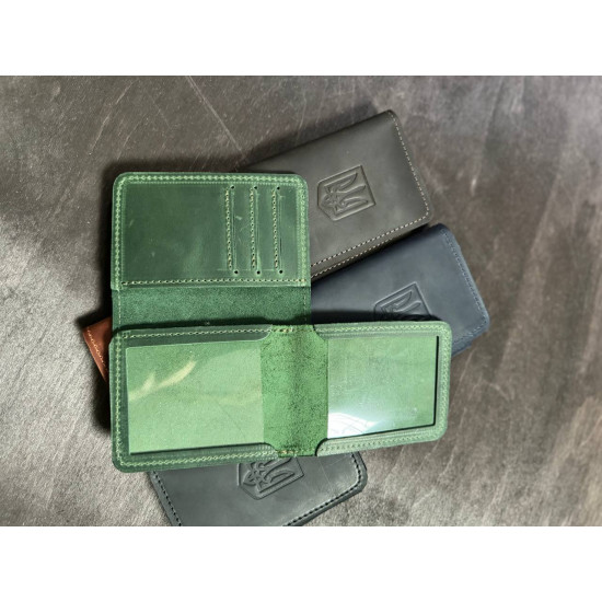 Обкладинка для посвідчення   СБУ + гаманець з натуральної шкіри LOW-04