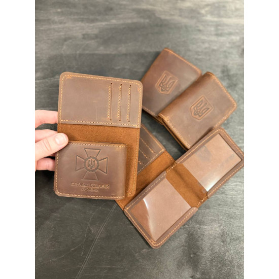 Обкладинка для посвідчення   СБУ + гаманець з натуральної шкіри LOW-04