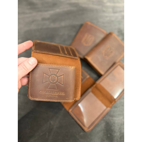 Обкладинка для посвідчення   СБУ + гаманець з натуральної шкіри LOW-04