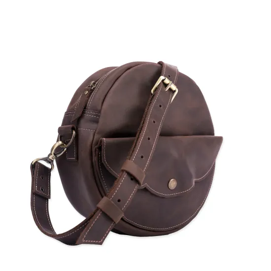 Кругла сумка з натуральної шкіри LS-06