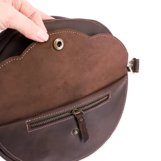 Кругла сумка з натуральної шкіри LS-06