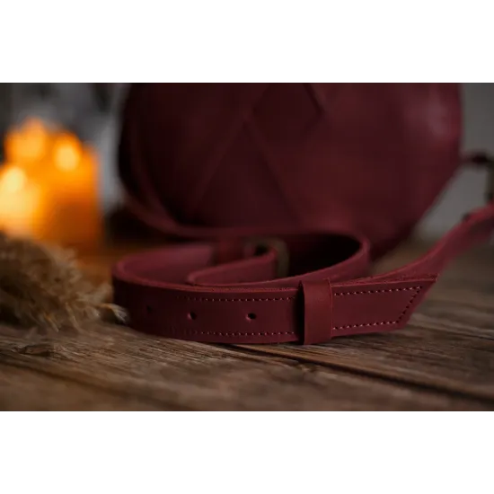 Кругла сумка зі шматочків натуральної шкіри LS-20