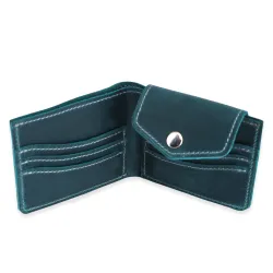 Компактний гаманець з натуральної шкіри на кнопці LW-08