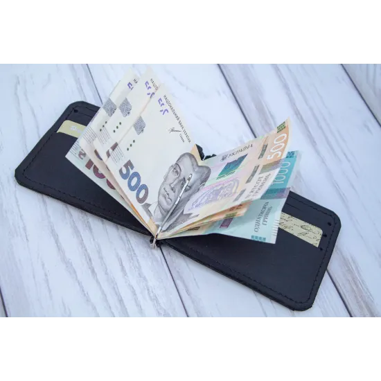 Затискач для купюр з натуральної шкіри LW-09